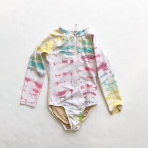 Old Navy tie dye rash guard swimsuit VGUC XS(5T)